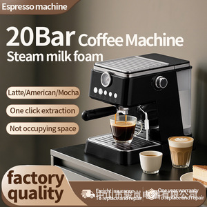 Cafetera Espresso Semiautomática de 20 Bares con Vaporizador de Leche, Diseño Compacto de Acero Inoxidable para Uso Doméstico y en Cafeterías - Product Image 3