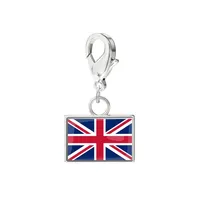 Breloques drapeaux nationaux 10*6.6mm pour la fabrication de bijoux, bracelets DIY, bijoux de mode en acier inoxydable, pour immortaliser vos souvenirs de voyage