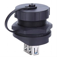 Double connecteur femelle USB3.0 avec couvercle anti-poussière, adaptateur de montage sur panneau de prise femelle USB 3.0 connecteur étanche USB