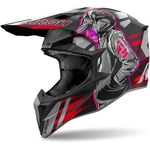 Casco Airoh Wraap Cross Grigio Nero Rosa Rosso L, Casco da Moto in Termoplastica - Product Image 1