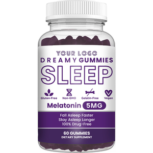 Integratore Alimentare Gommose per il Sonno con 5MG di Melatonina, Vitamina D, Magnesio ed Estratto di Melissa per Addormentarsi Più Velocemente - Product Image 1
