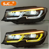 Phares LED SJC Auto pour BMW Série 3 G20 G28 2020-2022, double couleur jaune et blanc, feux de jour DRL, assemblage automobile Plug & Play, argent d'origine