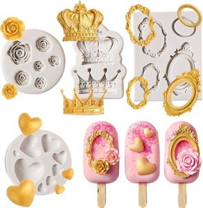 Lot de 4 moules en silicone pour fondant en forme de nœud fraise, pour la pâtisserie de fruits, la décoration de gâteaux, les décorations de cupcakes, le chocolat, les bonbons, les bougies et la pâte à modeler - Product Image 6