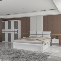 Prix de gros haute brillance très grande taille placard de rangement chambre à coucher complète mobilier d'usine personnalisé en bois maison grande chambre à coucher ensemble