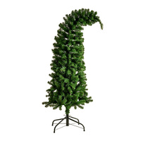 Nouvelle Arrivée Sapin de Noël Créatif en PVC Vert à Col Courbé 150/180CM Étanche pour Décoration Intérieure Domestique