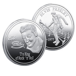 Moneta Commemorativa in Metallo a Tema Elvis Presley, Il Re del Rock 'n' Roll, con Incisione su Entrambi i Lati, da Collezione per Fan - Product Image 4