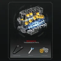 Reobrix 33017 2026 Nuevo Kit de Construcción de Motor, Modelo Motorizado con Batería de Litio, Regalo STEM para Entusiastas de la Mecánica