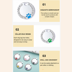 חמוד לכפה צבעוני renestone בלינג תג כלב חרוט סיבוב זהב עשוי סגסוגת אבץ עם קישוט צעיף - Product Image 4