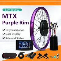 Kit de Conversión de Rueda Trasera para Bicicleta Eléctrica con Motor sin Escobillas de 48V 52V 60V 72V 500W 5000W, Pantalla LCD UKC1, Juego Completo