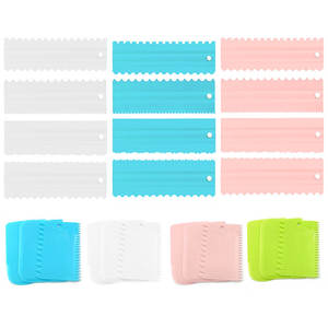 Set di Coltelli <span class=keywords><strong>per</strong></span> Tagliare la Plastica a Tre/Quattro Pezzi, Raschietto Dentato a Doppia Faccia, Pettine <span class=keywords><strong>per</strong></span> Crema, Utensile da Pasticceria - Product Image 5