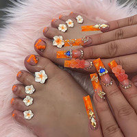 Ensemble élégant de faux ongles pour les mains et les pieds, production artisanale, matériaux durables, réutilisables, fournisseur ODM OEM