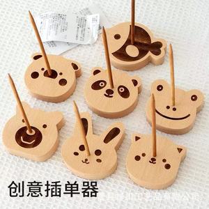 Porta-ordenaciones de madera con diseño de animales para tiendas de té con leche, restaurantes, soporte para recibos, organizador de escritorio para cartas - Product Image 1