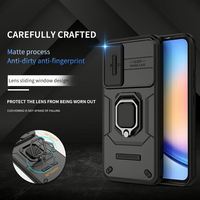 Étui de téléphone portable de luxe antichoc TPU+PC pour S23 A54 A14 A24 A34 avec porte coulissante de protection de l'objectif