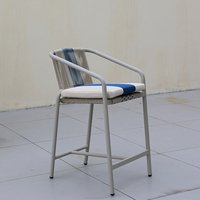 Chaise haute moderne en aluminium et osier OSMEN VODDEN pour extérieur, patio, balcon et jardin