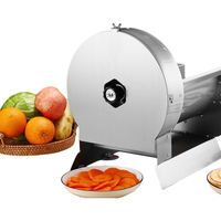 DAWNTECH Automatische Roller Snijmachine Type 304 RVS Aardappel Fruit Groente Gedroogd Fruit Voedsel Citroen Snijder Verstelbare Dikte 8