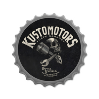 Venta al por mayor por encargo Retro 35cm redondo cerveza botella tapa forma Vintage Metal estaño signos pared arte decoración Metal impresión