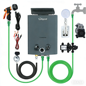 Calentador <span class=keywords><strong>de</strong></span> Agua Portátil a Gas para Camping, 5.5L, <span class=keywords><strong>sin</strong></span> Tanque, con Protección Contra Fallos <span class=keywords><strong>de</strong></span> Llama, Kit <span class=keywords><strong>de</strong></span> Ducha para Viajes en RV y Senderismo - Product Image 1