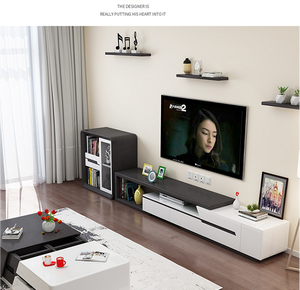 Meuble TV de rangement télescopique moderne, simple et multifonctionnel Meuble de salon créatif nordique Meuble de sol