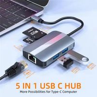 Hub Tipe C 10-in-1 dengan dudukan Laptop USB 3.0 RJ45 100Mbps PD AV SD TF Audio kompatibel dengan TV HD dan pemutar Audio