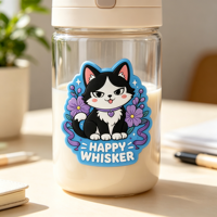 Autocollant pour téléphone, ordinateur portable, bouteille d'eau, décoration de cadeau, motif de dessin animé mignon personnalisé, durable, imperméable, écologique, en PVC