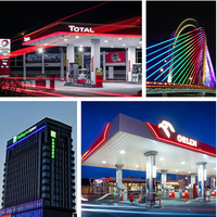 Étanche 2370mm néon inspiré tube station-service éclairage IP66 PMAA Shell Led Contour lumière DC24V éclairage linéaire
