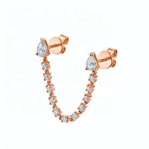 Boucles <span class=keywords><strong>d</strong></span>'oreilles individuelles en zircon goutte <span class=keywords><strong>d</strong></span>'eau, boucles <span class=keywords><strong>d</strong></span>'oreilles pour <span class=keywords><strong>double</strong></span> piercing, style européen vintage, boucles <span class=keywords><strong>d</strong></span>'oreilles en CZ - Product Image 4