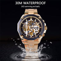 Mode hommes montre automatique reloj automico tourbillon squelette montres mécaniques pour hommes
