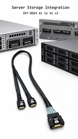 Câble de raccordement SlimSAS 8I vers 2 SlimSAS 4I haute vitesse pour carte de rangement NVMe SSD, stockage d'entreprise, vente en gros, directement de l'usine