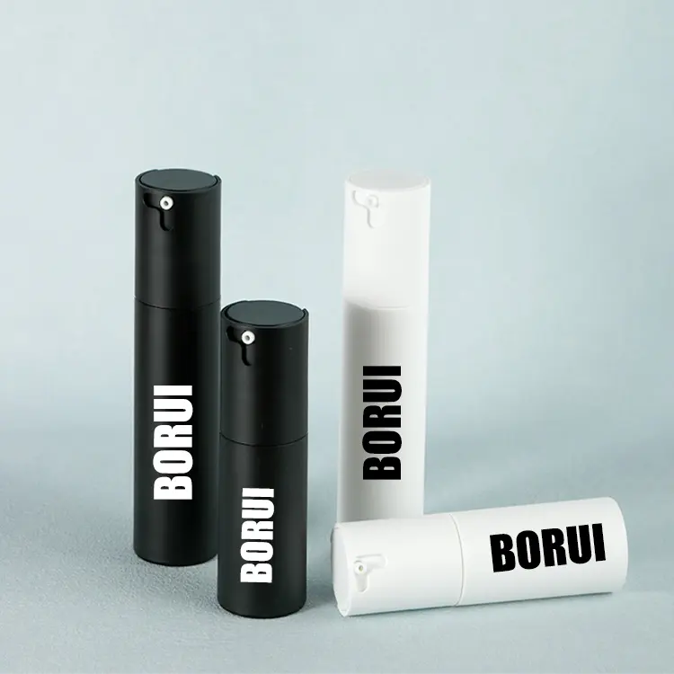 Luxo 30ml 50ml Soro Loção Embalagem Plástico Cosmético Matte Black Twist Up Airless Bomba Garrafa