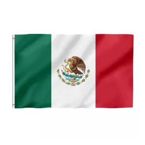 48H Snelle Levering 3X5 Ft Mexico Vlag 100% Polyester Mexico Vlag Met Messing Doorvoertules Mexico Vlag