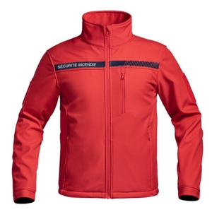 Chaqueta Incendie de seguridad para hombre Softshell roja personalizada, abrigo térmico resistente al agua, soporte informal de otoño para senderismo - Product Image 1