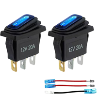Interrupteur à bascule Defond 12V 24V étanche 3 broches pour bateau, interrupteur à bascule robuste marche/arrêt marine LED I/O pour camping-car, VTT, camion