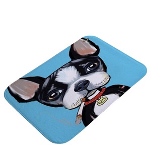 Hanlin Colorful Dog Flannel Floor <b>Mat</b> Rectangle Non-Slip <b>Kitchen</b> Bathroom <b>Mat</b> - Product Image 5