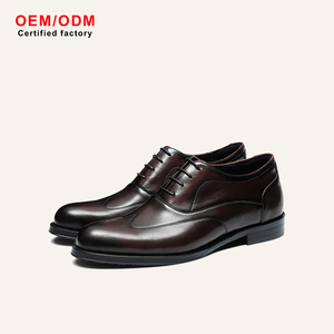 Zapatos de Vestir Formales de Cuero Vacuno Hechos a Mano, con Cordones, Transpirables, Impermeables, con Punta en Pico, Estilo Británico, Personalizados OEM - Product Image 1