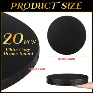Hot Selling Thickened Cake Board With Fruit Pattern Cake Drum 9 Inch Colored Silver Round Cake Disk