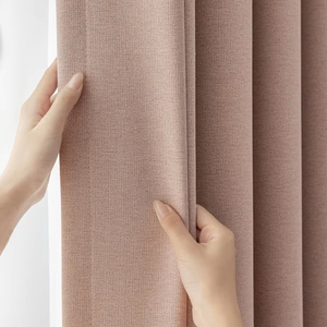 Cortinas opacas altas de lino y poliéster de Color rosa de lujo a la moda para sala de estar, Hotel, dormitorio, ventanas - Product Image 1