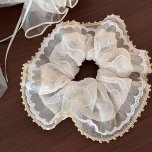 Nuovissimi Elastici per Capelli in Tulle/Pizzo Bianchi, Leggeri, Stile Estivo, per Ragazze, Fermacoda a Doppio Strato - Product Image 6