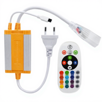 Controlador Remoto Impermeable de 800W/1500W con 24 Teclas para Tiras LED RGB de 220V, Fuente de Alimentación para Luces de Neón de Exterior, Controlador de Iluminación