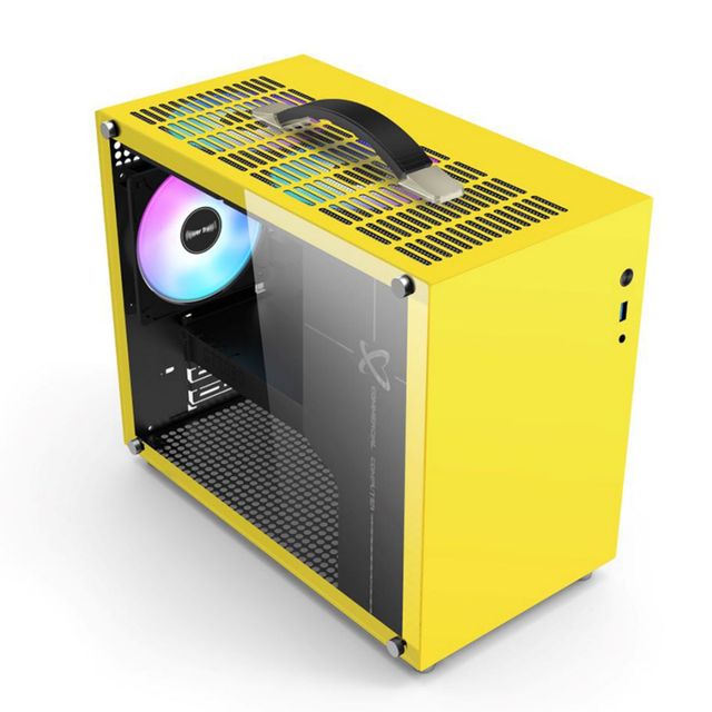 Unknown Player X100 Mini Vertical RGB Fan Portable PC Case with USB 3.0 Front Ports for Home Desktop Use Individually Packaged