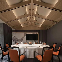 Canapés et chaises modernes en bois approuvés par Hilton pour les sièges du hall d'entrée des projets de décoration de restaurants et d'hôtels cinq étoiles