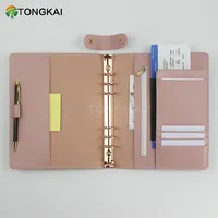 Loose Leaf Leather Monthly Budget Binder Planner Journal Agenda Organizer Notebook with 6 Rings and Embossed Logo