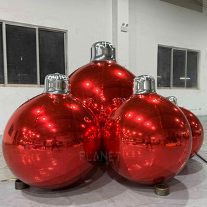 <span class=keywords><strong>Gros</strong></span> ornement de Noël gonflable en PVC à double couche Boule miroir <span class=keywords><strong>Gros</strong></span> ornement rouge gonflable pour décoration - Product Image 3