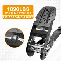 Sangle d'arrimage à cliquet Xstrap 4PK 1 pouce x 15 pieds avec crochets de sécurité pour le contrôle du fret