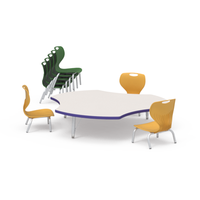 Table d'activités collaboratives pour la maternelle, ensemble de mobilier de classe pour enfants, chaises – Utilisation en atelier ou hôtel, hauteur réglable