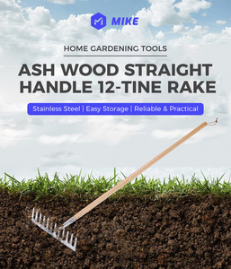Outils agricoles et <span class=keywords><strong>de</strong></span> jardinage d'extérieur <span class=keywords><strong>de</strong></span> haute qualité en gros avec manches en bois - Râteau à feuilles en acier inoxydable - Product Image 2