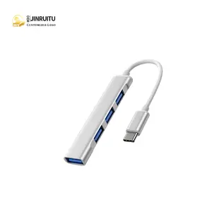3.0 허브 4 포트 Type-C를 USB 허브 분배기에 연결 노트북 및 스마트 폰 드라이브 데이터 전송을위한 확장 도크 허브