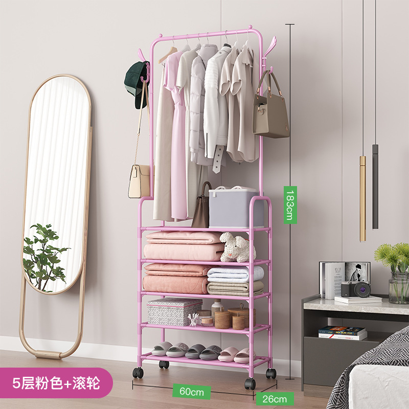 ชั้นวางรองเท้าและหมวก AM, 5 ชั้น, ล้อสีชมพูขนาด 60 ซม. -- อสังหาริมทรัพย์