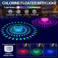Flotteur de chlore pour piscine et spa, avec affichage LED RGB, distributeur de chlore flottant pour tablettes de 3 pouces