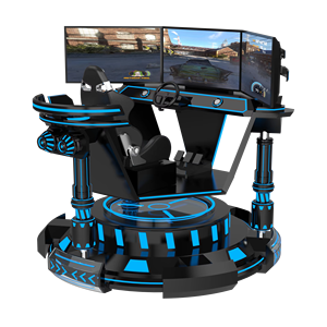 รถแข่ง VR แบบหกแกนในร่ม จอแสดงผลสามจอ 9D สำหรับสถานรับเลี้ยงเด็ก ศูนย์การค้า บ้าน สนามบิน โรงเรียน ทำจากโลหะ พีซี และไฟเบอร์กลาส - Product Image 1