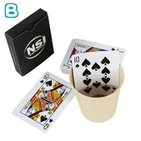 Cartes à jouer standard personnalisées avec boîte noire, logo personnalisé imprimé, jeu de cartes de poker